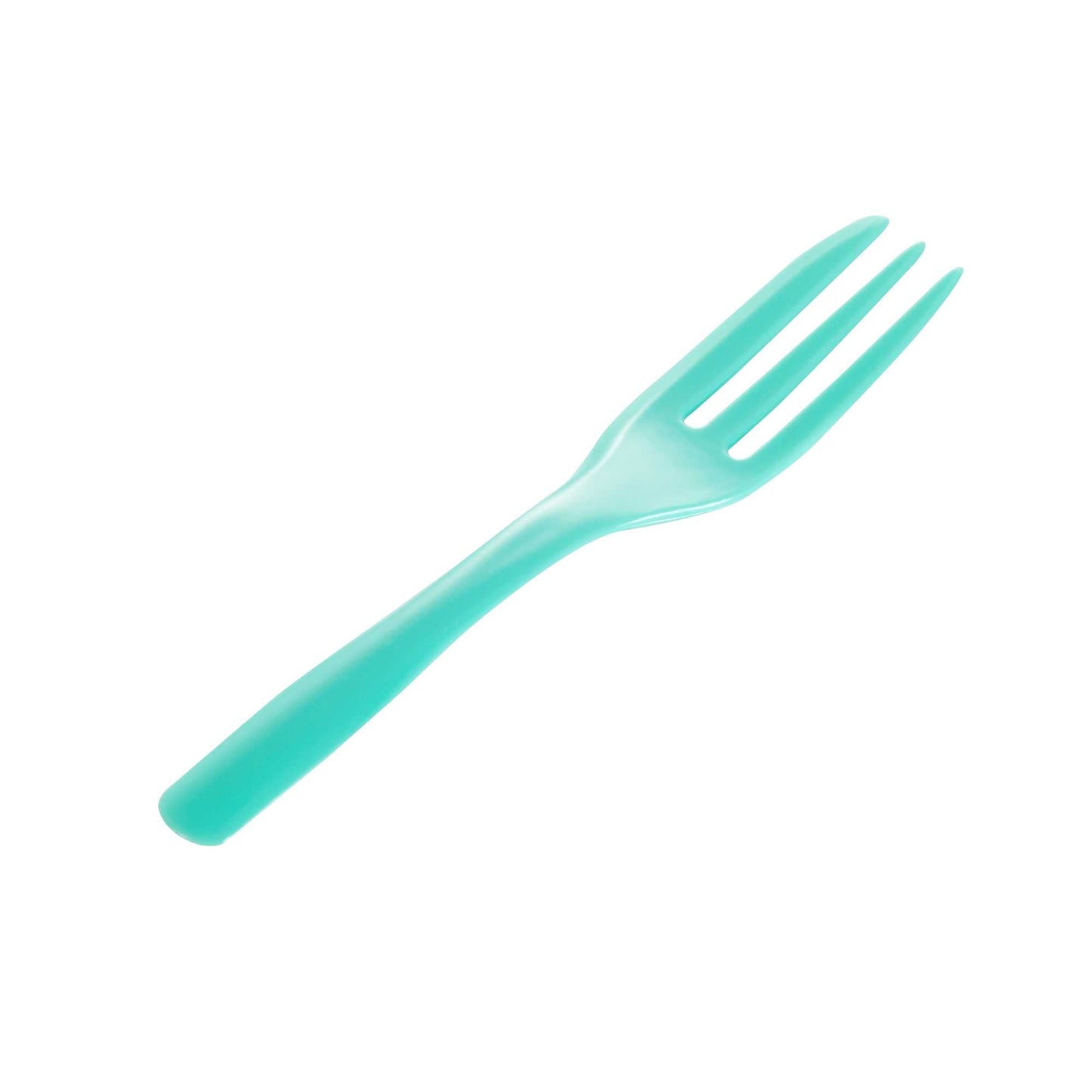 Coppetta Teal Plastic Cake Fork with Knife Edge - 4" x 3/4" - 100 count box
