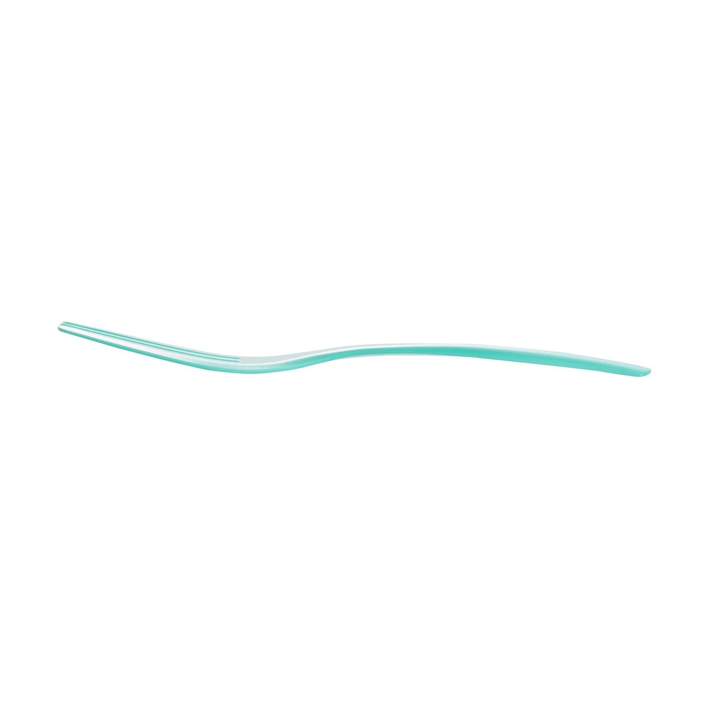 Coppetta Teal Plastic Cake Fork with Knife Edge - 4" x 3/4" - 100 count box