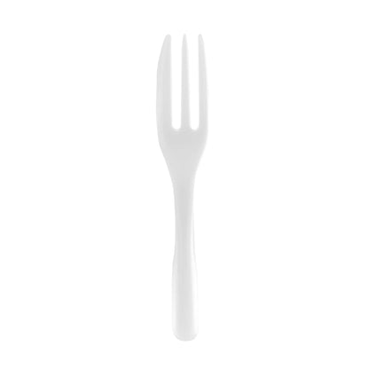 Coppetta Pearl White Plastic Cake Fork with Knife Edge - 4" x 3/4" - 100 count box