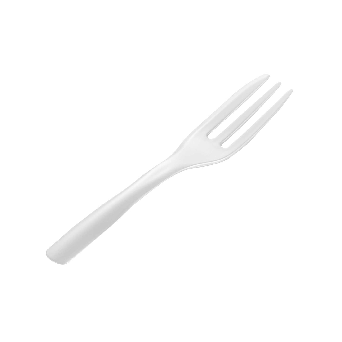 Coppetta Pearl White Plastic Cake Fork with Knife Edge - 4" x 3/4" - 100 count box