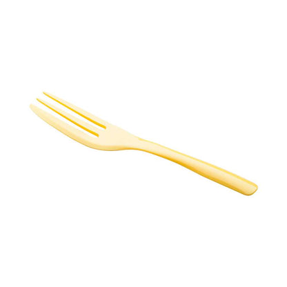 Coppetta Baby Yellow Plastic Cake Fork with Knife Edge - 4" x 3/4" - 100 count box