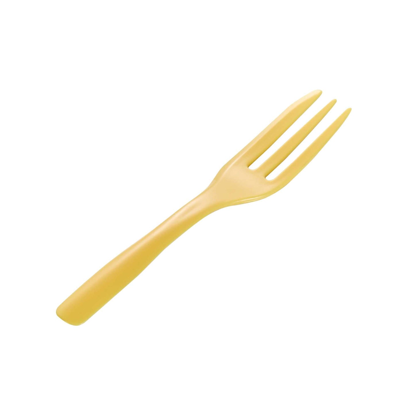 Coppetta Baby Yellow Plastic Cake Fork with Knife Edge - 4" x 3/4" - 100 count box