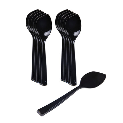 Coppetta Black Plastic Petal Spoon - 4 1/2" x 1" - 500 count box