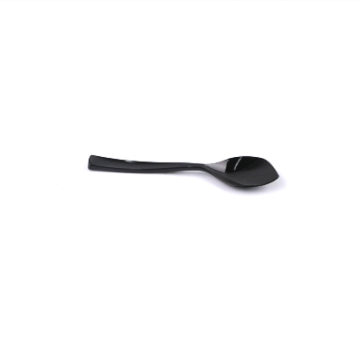Coppetta Black Plastic Petal Spoon - 4 1/2" x 1" - 500 count box