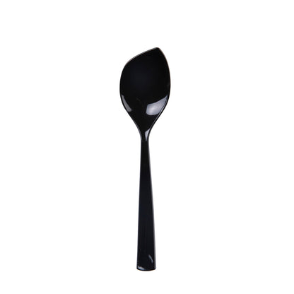 Coppetta Black Plastic Petal Spoon - 4 1/2" x 1" - 500 count box