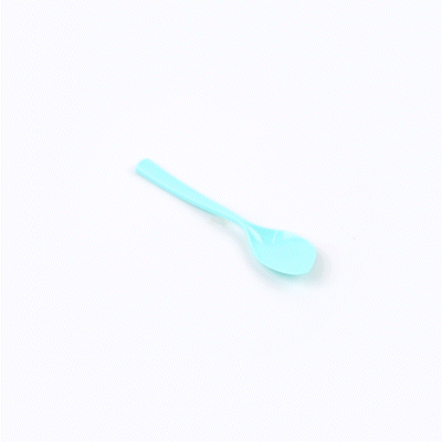 Coppetta Teal Plastic Petal Spoon - 4 1/2" x 1" - 500 count box