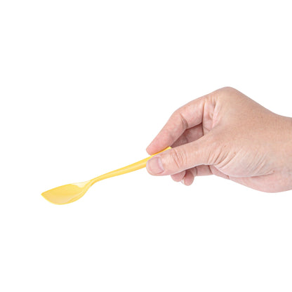 Coppetta Baby Yellow Plastic Petal Spoon - 4 1/2" x 1" - 500 count box