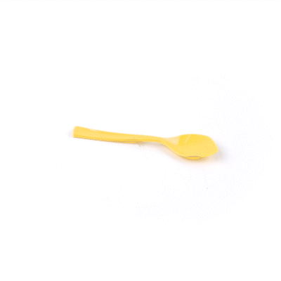 Coppetta Baby Yellow Plastic Petal Spoon - 4 1/2" x 1" - 500 count box