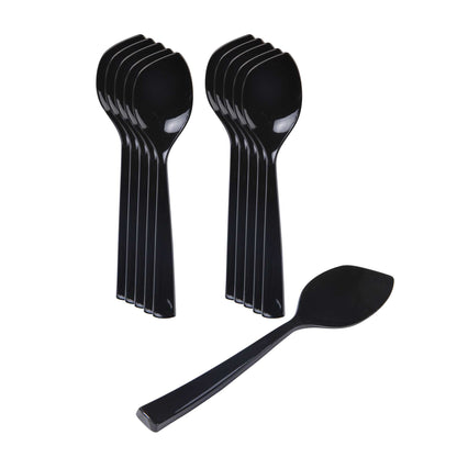 Coppetta Black Plastic Petal Spoon - 4 1/2" x 1" - 100 count box