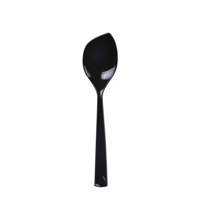 Coppetta Black Plastic Petal Spoon - 4 1/2" x 1" - 100 count box