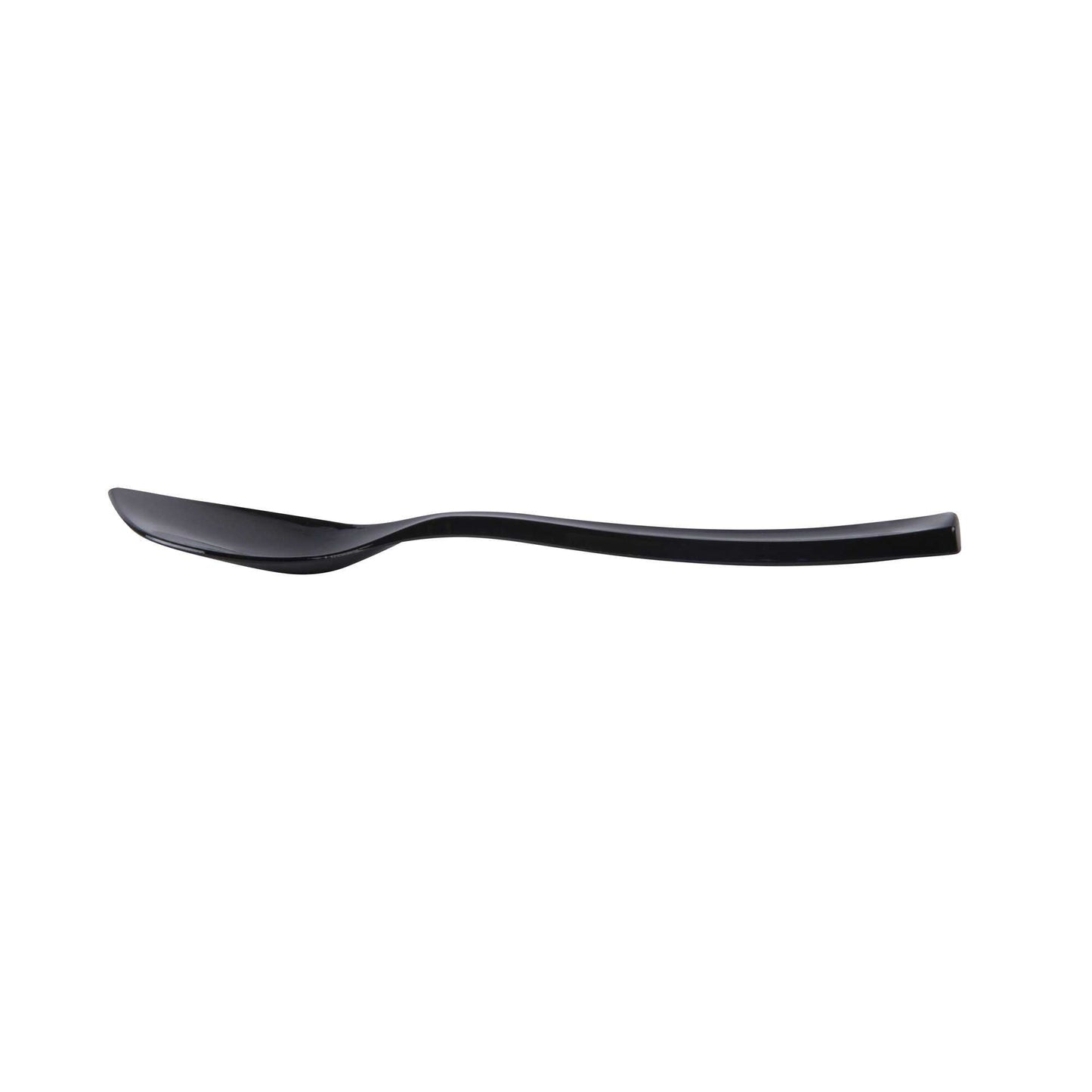 Coppetta Black Plastic Petal Spoon - 4 1/2" x 1" - 100 count box