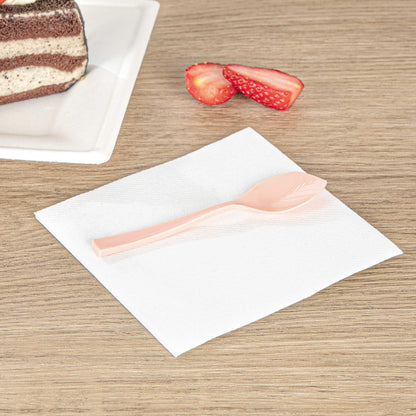 Coppetta Coral Plastic Petal Spoon - 4 1/2" x 1" - 100 count box