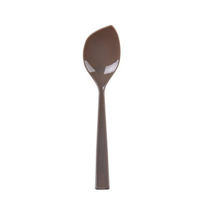 Coppetta Fashion Gray Plastic Petal Spoon - 4 1/2" x 1" - 100 count box