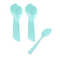 Coppetta Teal Plastic Petal Spoon - 4 1/2" x 1" - 100 count box