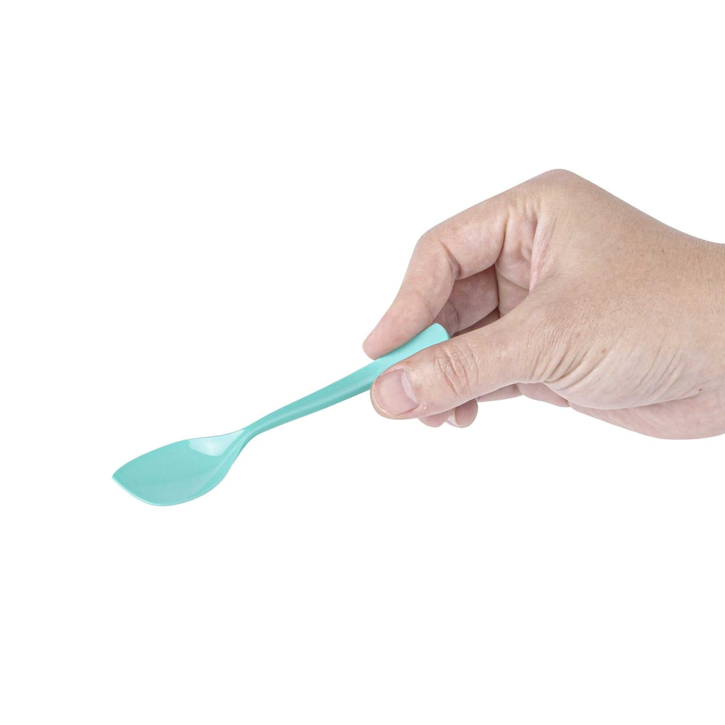 Coppetta Teal Plastic Petal Spoon - 4 1/2" x 1" - 100 count box