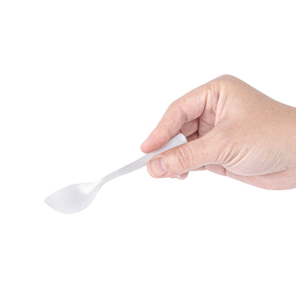 Coppetta Pearl White Plastic Petal Spoon - 4 1/2" x 1" - 100 count box