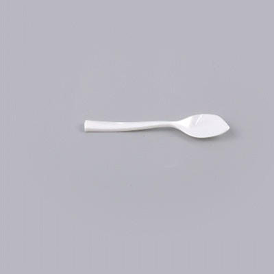 Coppetta Pearl White Plastic Petal Spoon - 4 1/2" x 1" - 100 count box