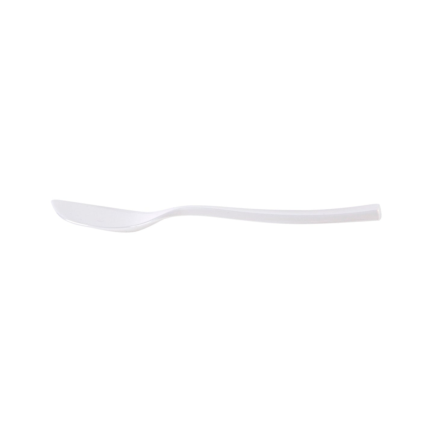 Coppetta Pearl White Plastic Petal Spoon - 4 1/2" x 1" - 100 count box