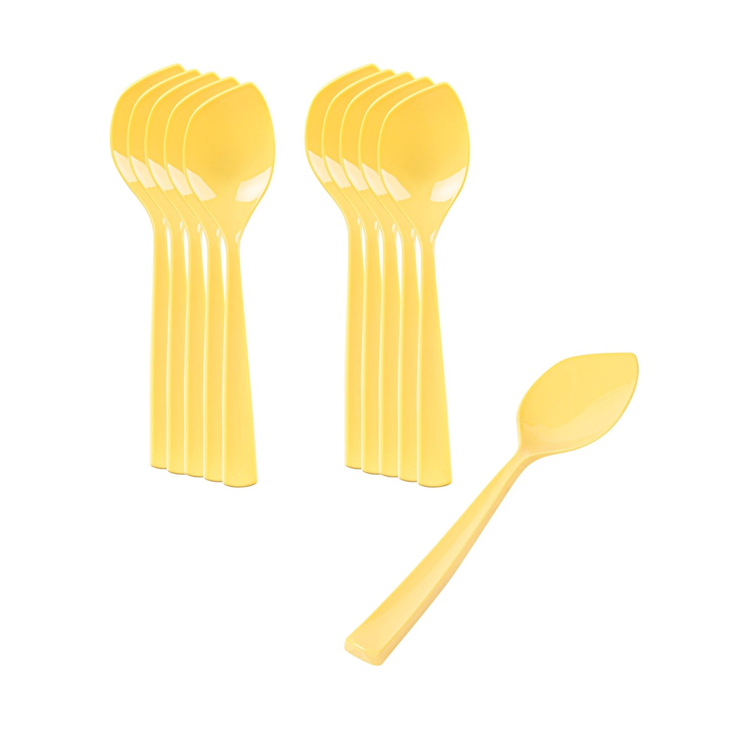 Coppetta Baby Yellow Plastic Petal Spoon - 4 1/2" x 1" - 100 count box