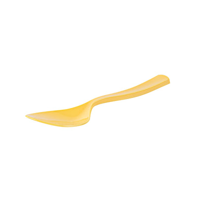 Coppetta Baby Yellow Plastic Petal Spoon - 4 1/2" x 1" - 100 count box
