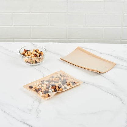Bag Tek Kraft Plastic Small Sandwich and Snack Bag - Heat Sealable - 8 1/4" x 5 1/4" - 100 count box