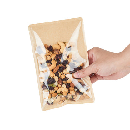Bag Tek Kraft Plastic Small Sandwich and Snack Bag - Heat Sealable - 8 1/4" x 5 1/4" - 100 count box