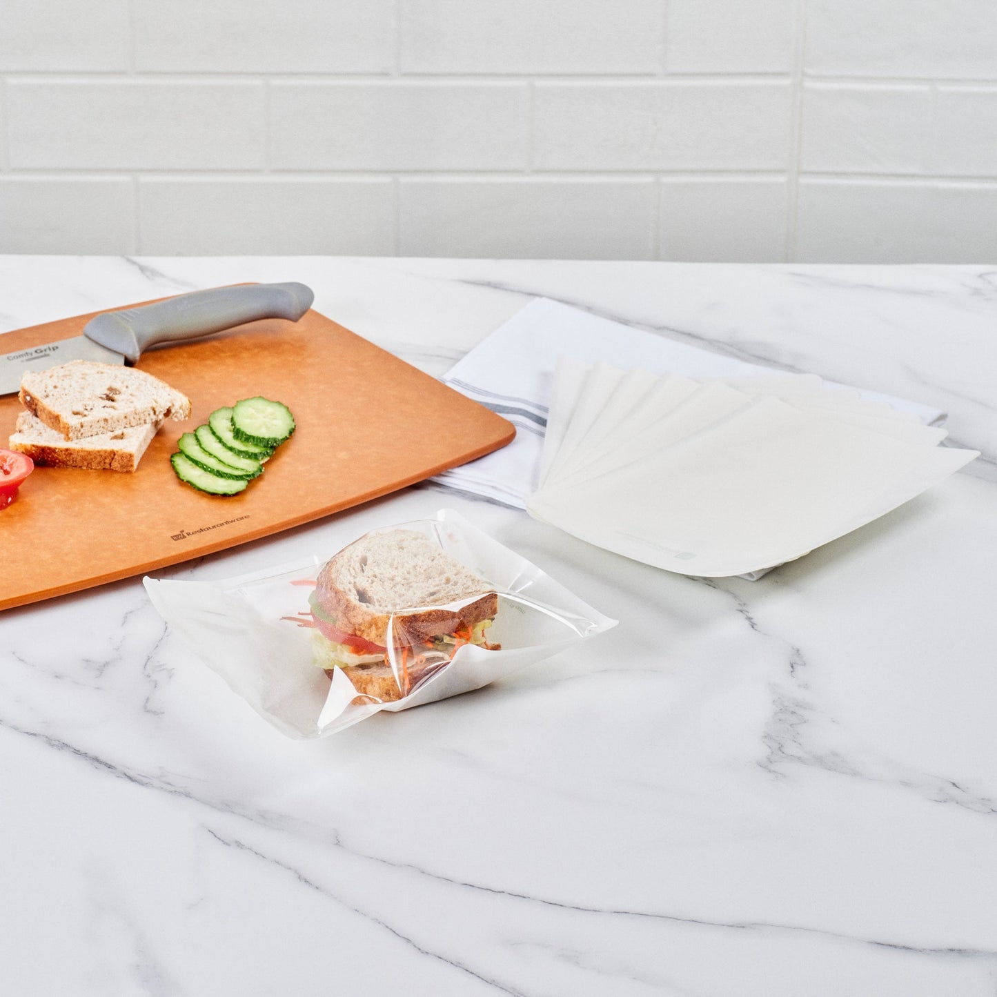 Bag Tek White Plastic Medium Sandwich and Snack Bag - Heat Sealable - 8 3/4" x 6 1/2" - 100 count box