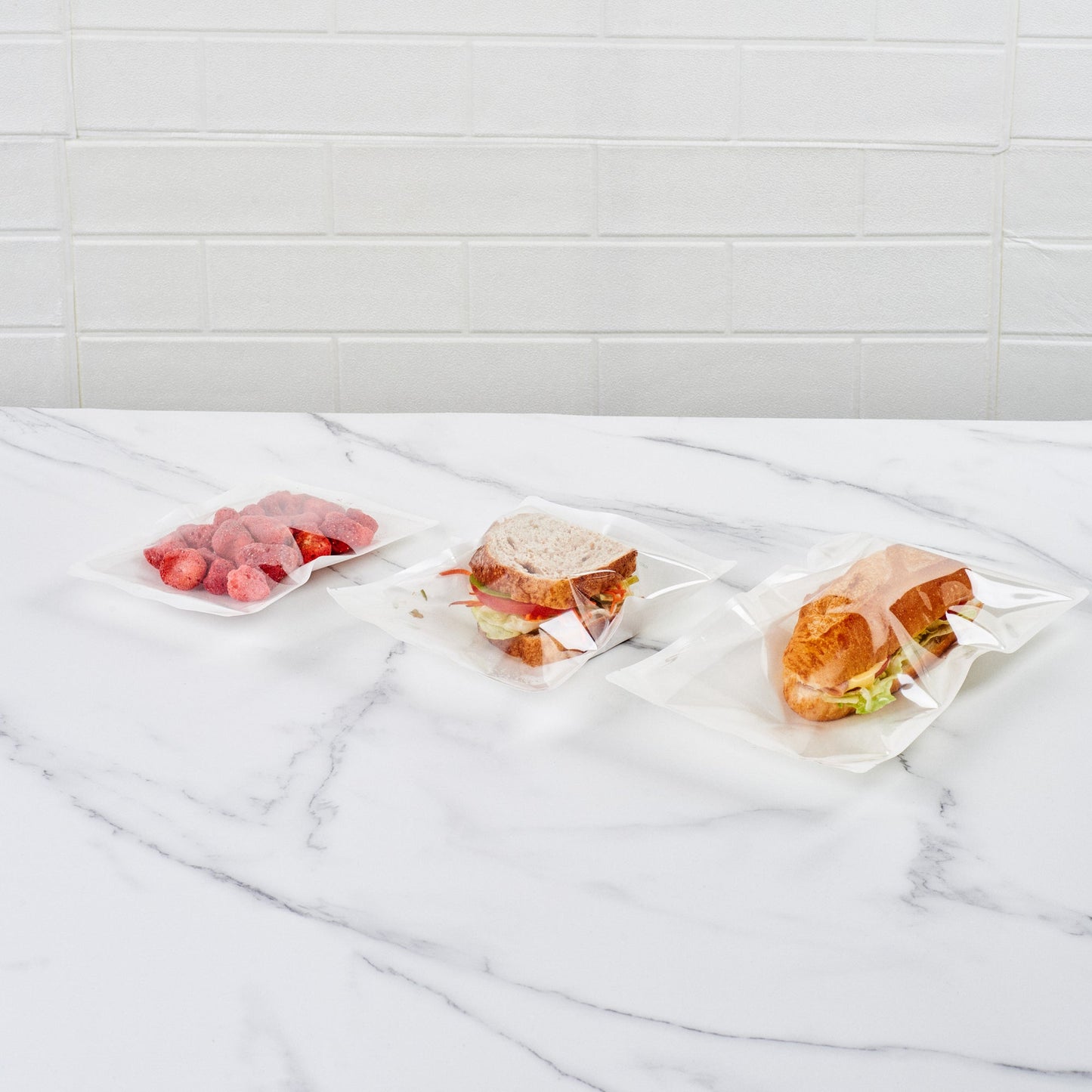 Bag Tek White Plastic Medium Sandwich and Snack Bag - Heat Sealable - 8 3/4" x 6 1/2" - 100 count box
