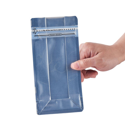 Bag Tek Black Plastic Small Snack Bag - Double Seal, Rip Lock, Heat Sealable - 8" x 4" x 2 1/2" - 100 count box