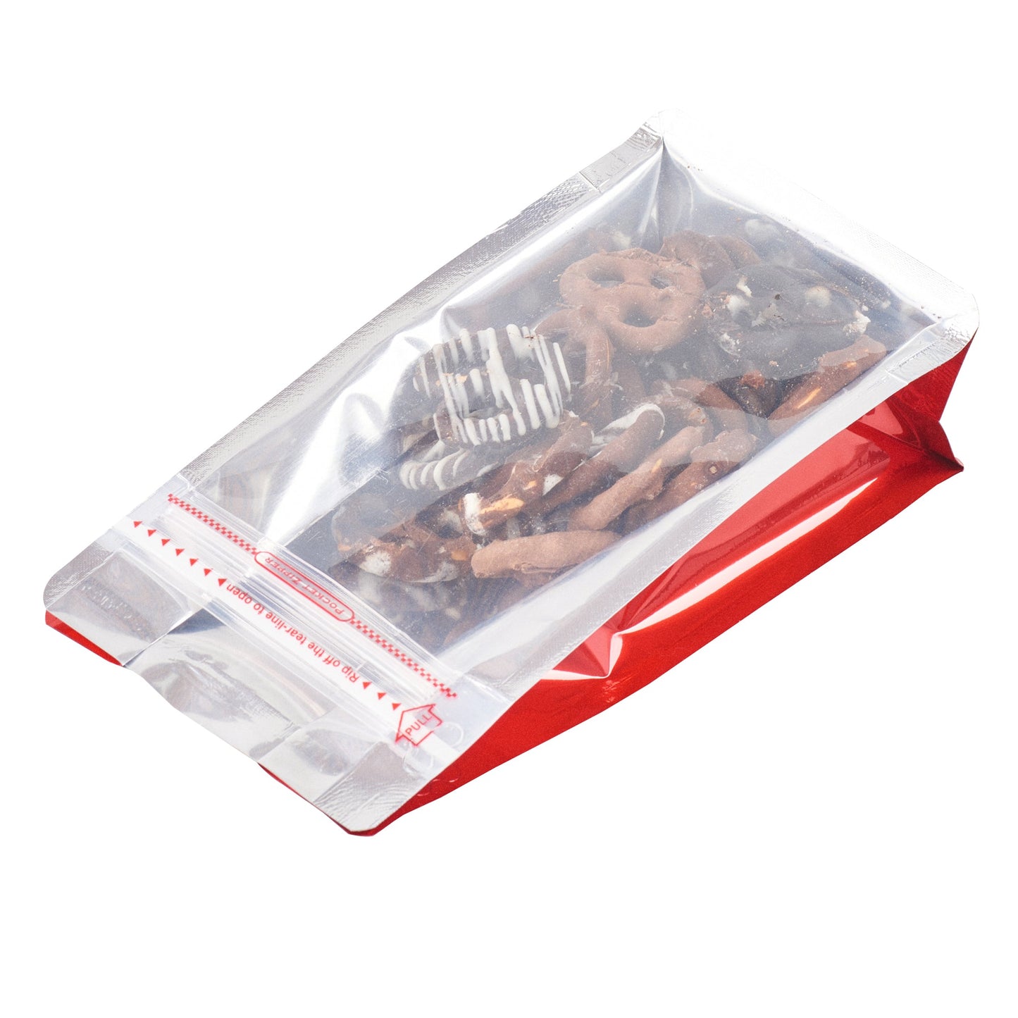 Bag Tek Red Plastic Small Snack Bag - Double Seal, Rip Lock, Heat Sealable - 8" x 4" x 2 1/2" - 100 count box