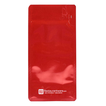 Bag Tek Red Plastic Small Snack Bag - Double Seal, Rip Lock, Heat Sealable - 8" x 4" x 2 1/2" - 100 count box
