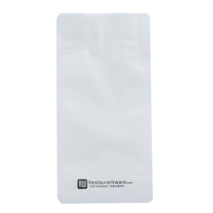 Bag Tek White Plastic Small Snack Bag - Double Seal, Rip Lock, Heat Sealable - 8" x 4" x 2 1/2" - 100 count box