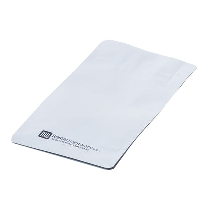 Bag Tek White Plastic Small Snack Bag - Double Seal, Rip Lock, Heat Sealable - 8" x 4" x 2 1/2" - 100 count box
