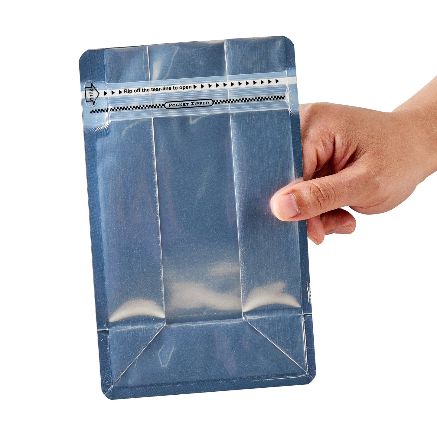 Bag Tek Black Plastic Medium Snack Bag - Double Seal, Rip Lock, Heat Sealable - 8" x 5" x 3 1/4" - 100 count box