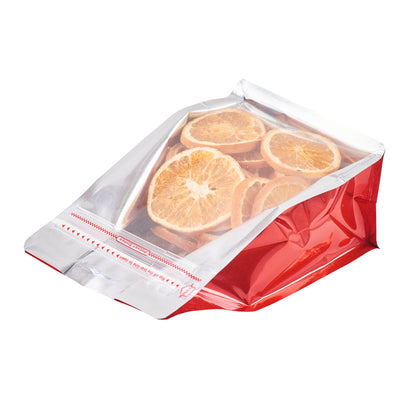 Bag Tek Red Plastic Medium Snack Bag - Double Seal , Rip Lock, Heat Sealable - 8" x 5" x 3 1/4" - 100 count box