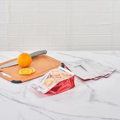 Bag Tek Red Plastic Medium Snack Bag - Double Seal , Rip Lock, Heat Sealable - 8" x 5" x 3 1/4" - 100 count box