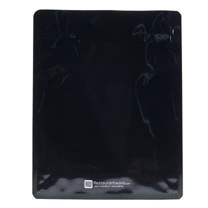 Bag Tek Black Plastic Large Snack Bag - Double Seal, Rip Lock, Heat Sealable - 9 1/2" x 7 1/2" x 2 3/4" - 100 count box