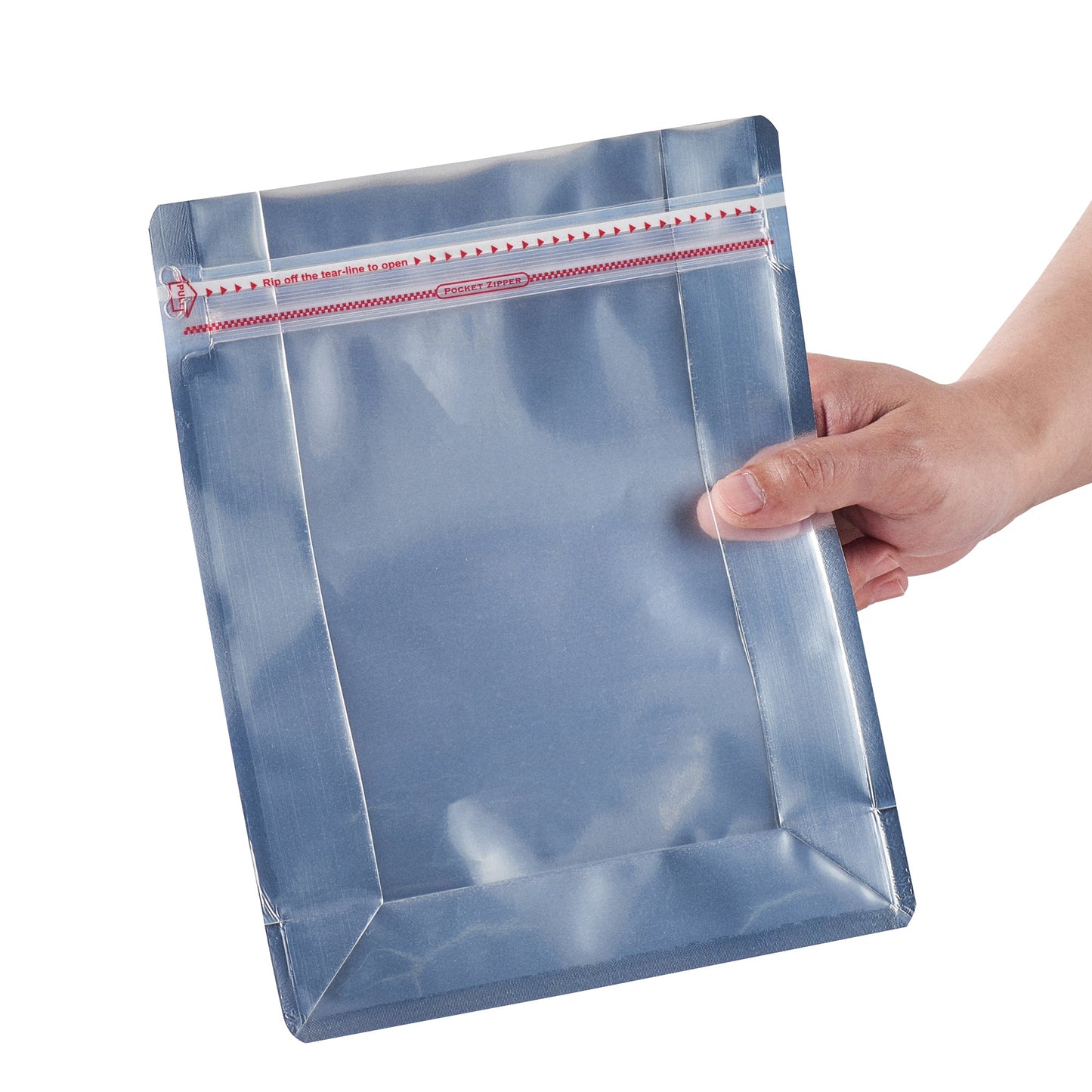 Bag Tek Red Plastic Large Snack Bag - Double Seal, Rip Lock, Heat Sealable - 9 1/2" x 7 1/2" x 2 3/4" - 100 count box