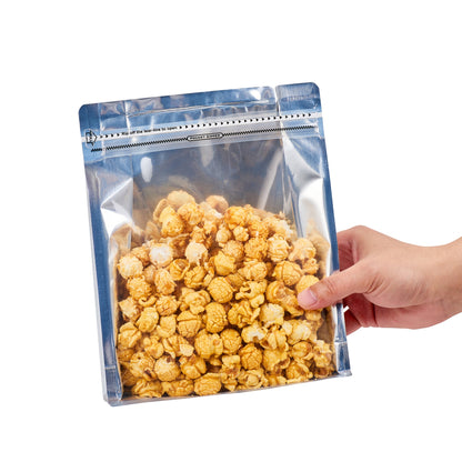 Bag Tek White Plastic Large Snack Bag - Double Seal, Rip Lock, Heat Sealable - 9 1/2" x 7 1/2" x 2 3/4" - 100 count box