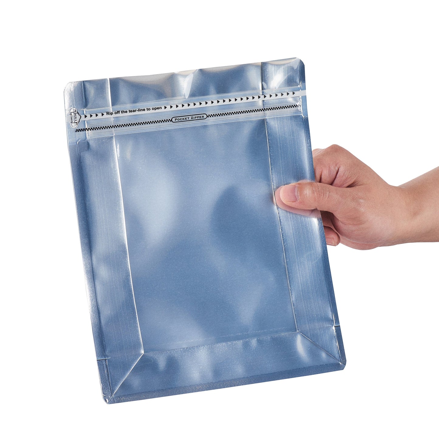 Bag Tek White Plastic Large Snack Bag - Double Seal, Rip Lock, Heat Sealable - 9 1/2" x 7 1/2" x 2 3/4" - 100 count box