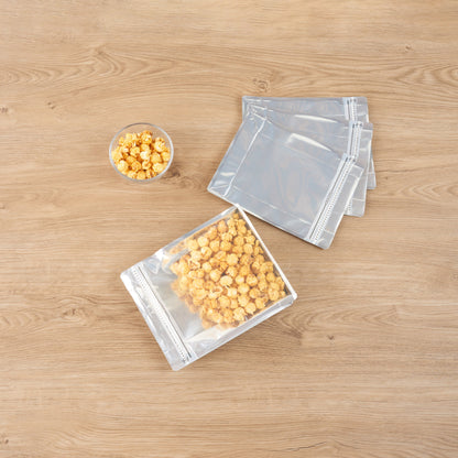 Bag Tek White Plastic Large Snack Bag - Double Seal, Rip Lock, Heat Sealable - 9 1/2" x 7 1/2" x 2 3/4" - 100 count box