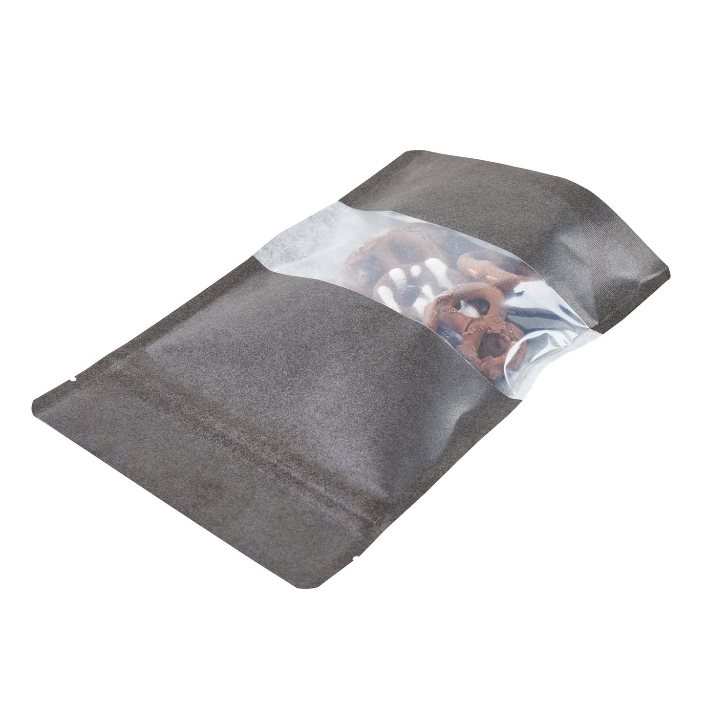 Bag Tek Black Plastic Small Window Bag - Heat Sealable - 7" x 4 3/4" x 1 1/2" - 100 count box