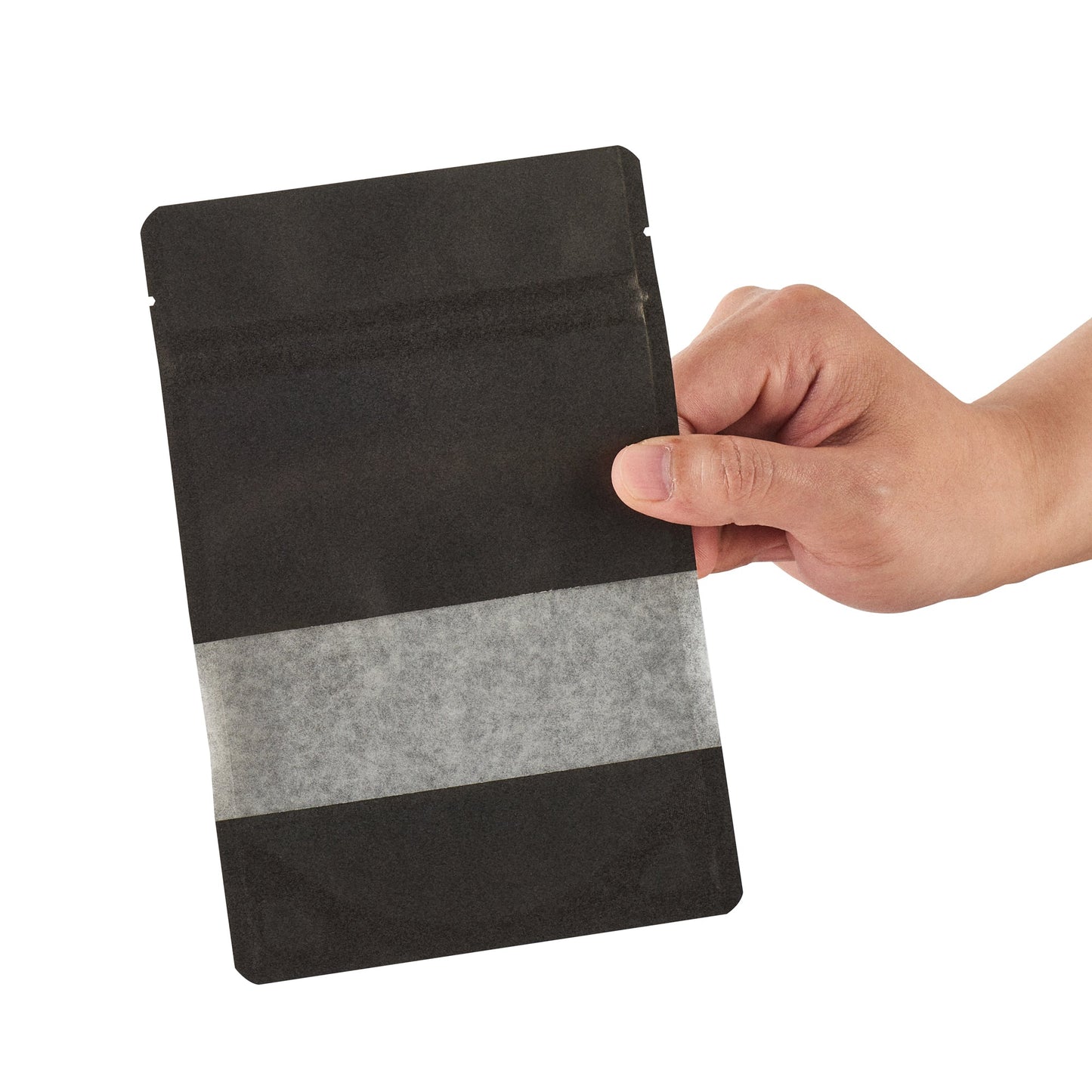 Bag Tek Black Plastic Small Window Bag - Heat Sealable - 7" x 4 3/4" x 1 1/2" - 100 count box