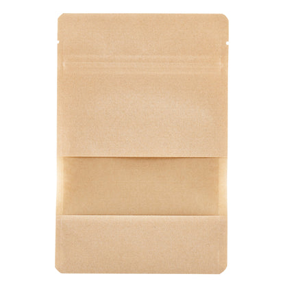 Bag Tek Kraft Plastic Small Window Bag - Heat Sealable - 7" x 4 3/4" x 1 1/2" - 100 count box