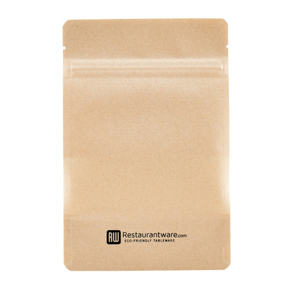 Bag Tek Kraft Plastic Small Window Bag - Heat Sealable - 7" x 4 3/4" x 1 1/2" - 100 count box