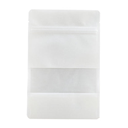 Bag Tek White Plastic Small Window Bag - Heat Sealable - 7" x 4 3/4" x 1 1/2" - 100 count box