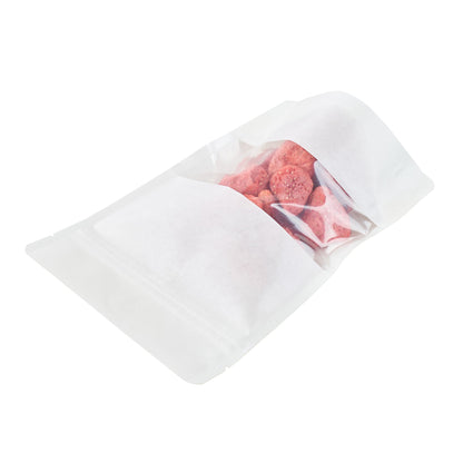 Bag Tek White Plastic Small Window Bag - Heat Sealable - 7" x 4 3/4" x 1 1/2" - 100 count box