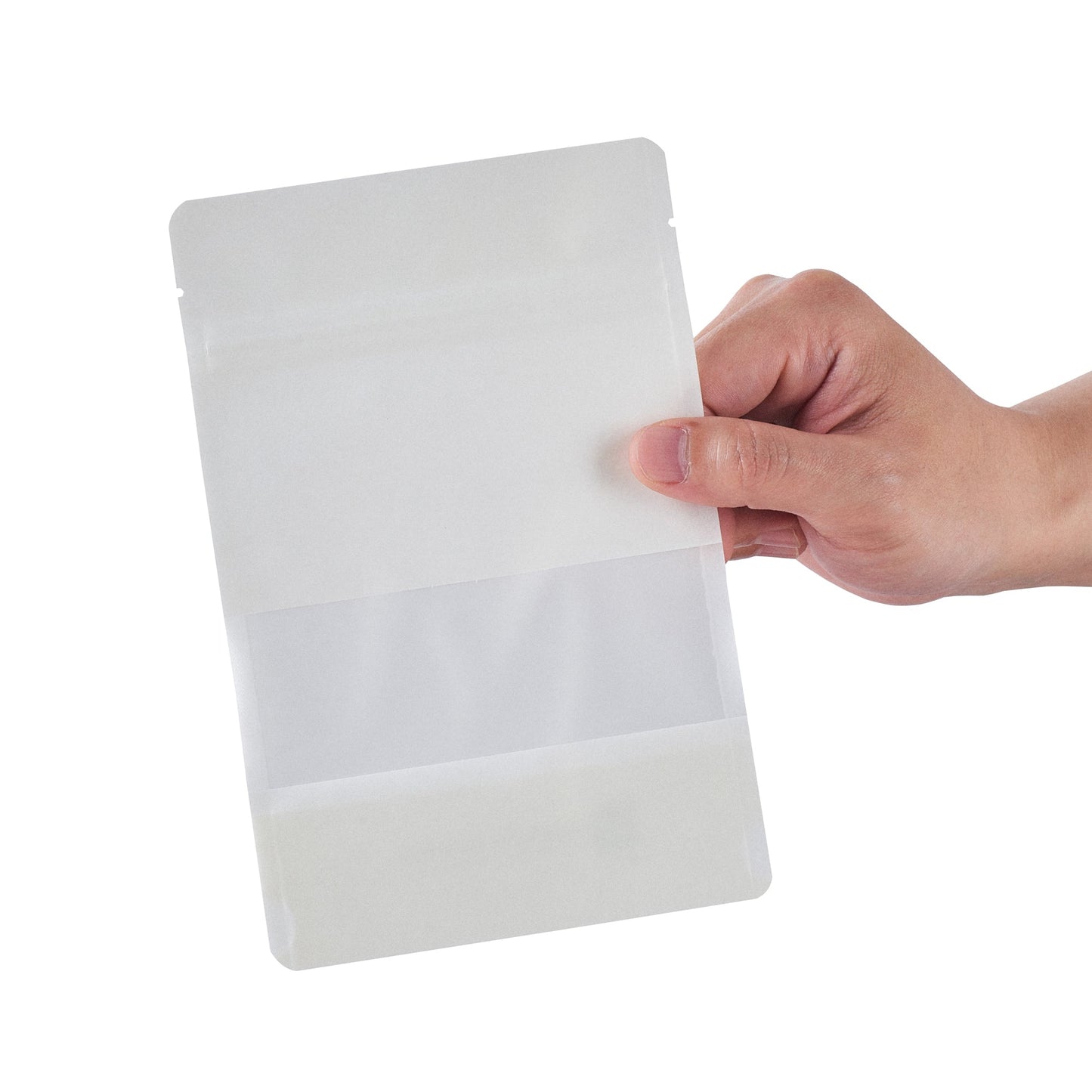 Bag Tek White Plastic Small Window Bag - Heat Sealable - 7" x 4 3/4" x 1 1/2" - 100 count box