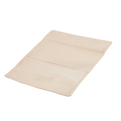 Bag Tek Kraft Plastic Medium Window Bag - Heat Sealable - 8" x 5" x 1 3/4" - 100 count box