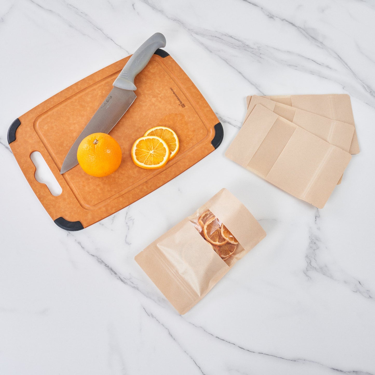Bag Tek Kraft Plastic Medium Window Bag - Heat Sealable - 8" x 5" x 1 3/4" - 100 count box